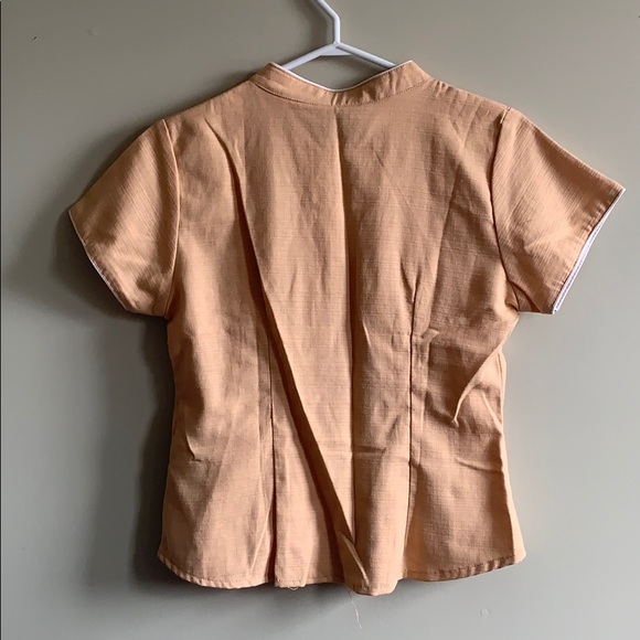 Chinese-Inspired T-shirt Blouse with Mandarin Collar - Picture 4 of 5